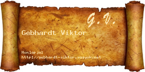 Gebhardt Viktor névjegykártya